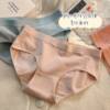 Women's underwear cotton underwear women's aerobic weather pattern simple solid color mid-waist cotton crotch triangle shorts wholesale