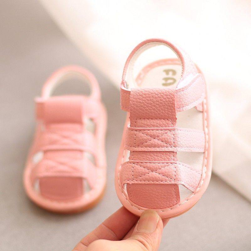 Baby sandals summer new baby toddler shoes boys and girls one-year-old non-slip soft bottom closed toe children