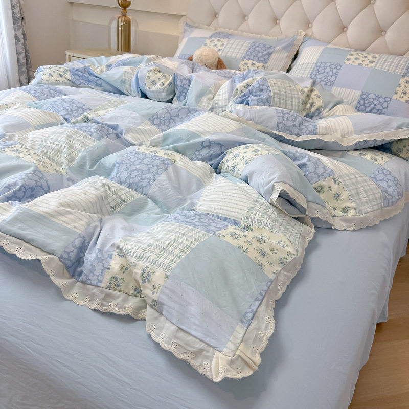 レース小レース-蘭亭序文【超柔らかなウォッシュコットン/柔らかく肌に優しい、毛玉になりにくい】