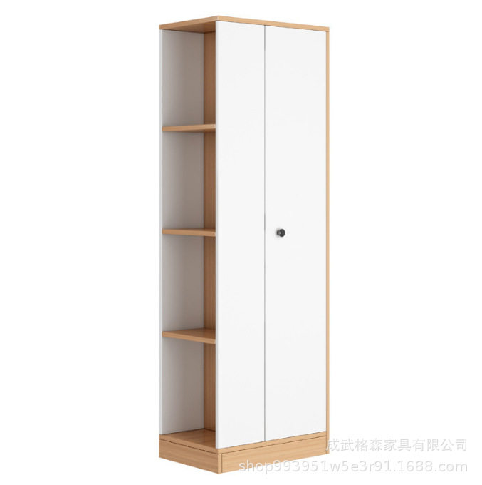 Small Room Wardrobe Bookshelf Integrated Rental Room Girl Single Wardrobe Bedside Corner Single Door Hanging Wardrobe Storage Cabinet