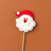 Finished Cross-Border Handmade Woolen Knitted Santa Claus Flower Branches Cotton Hazelnut Christmas Bouquet Decorative Accessories Wholesale