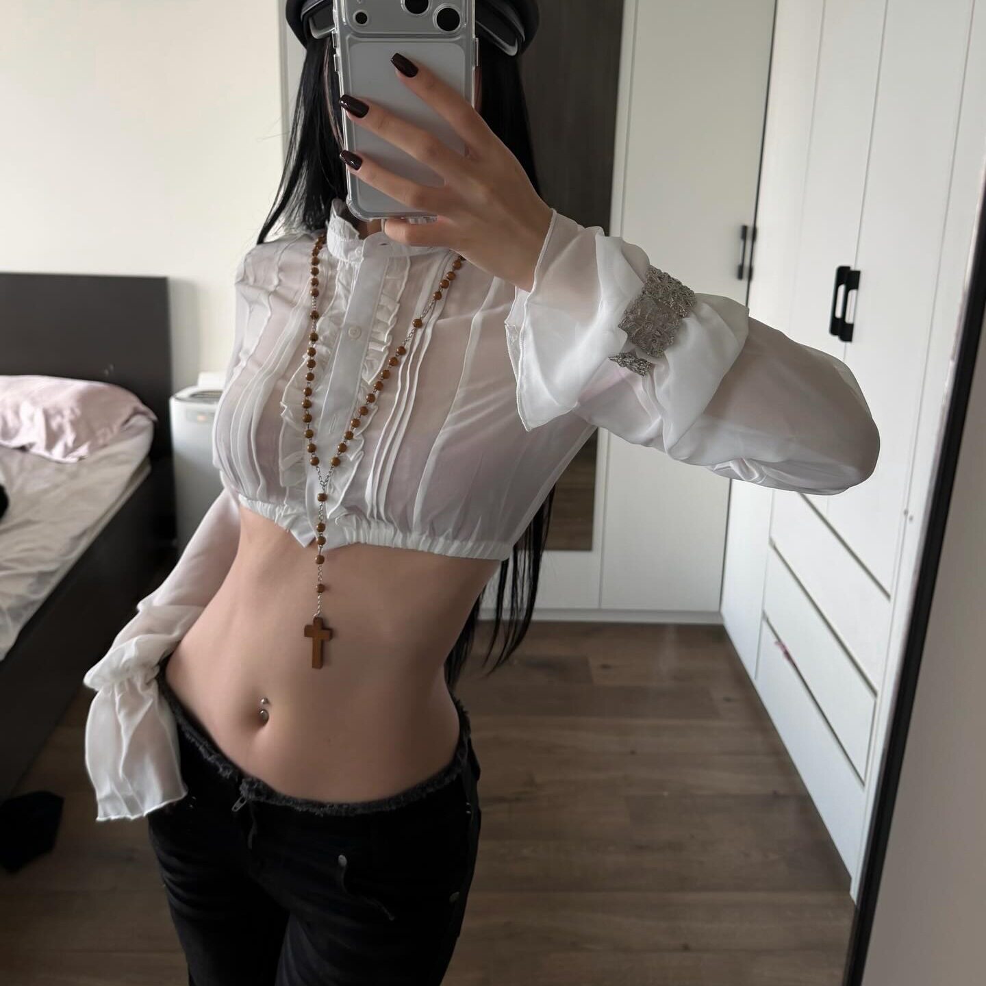 French Style Short Puff Sleeve Crop Top Sweet Ruffle Detail Summer Fashion for Women Wholesale Available
