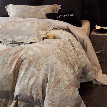 FREEMONDE autumn and winter new tansky cotton padded sanding four-piece set 100s high-end printed quilt cover warm bed