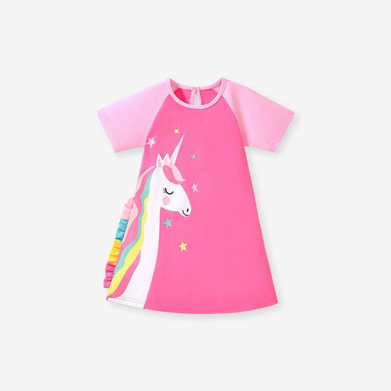 Girls' Cute Short-Sleeve Cotton Dress Wholesale, Summer Kids' Dress