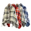 Wholesale In-Stock Christmas Cross-Border Trendy Women's Gray and White Checkered Shawl Blanket Double-Layer Thickened Warm Nap Blanket Cover Blanket