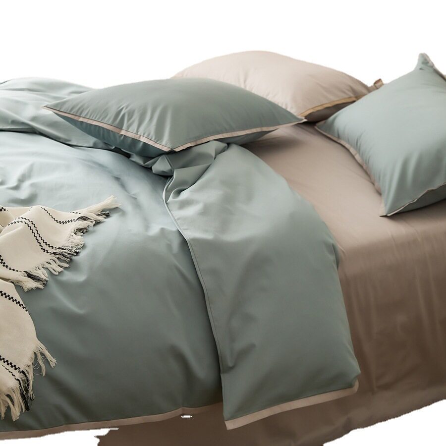 100S Xinjiang Long-Staple Cotton Four-Piece Set Pure Cotton Bed Sheet Duvet Cover Fitted Sheet Summer Luxury Bedding 4