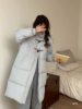 Long down Jacket for Women 2025 Winter New Korean Style Sweet Little Over-The-Knee Thickeneded Set Light Blue Pink