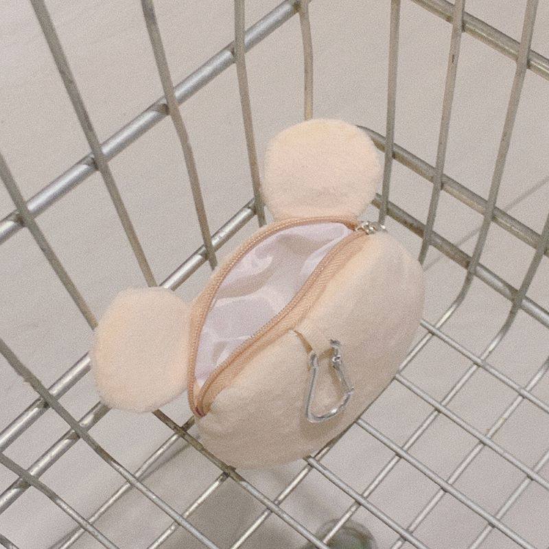 Cross-border Korean style cute crooked mouth bear coin purse plush data cable bag earphone bag coin storage bag