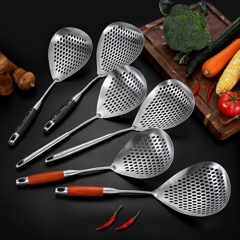 304 Stainless Steel Pepper Colander Household Kitchen Noodles Artifact Dumpling Noodles Spoon Drain Water Fried Net