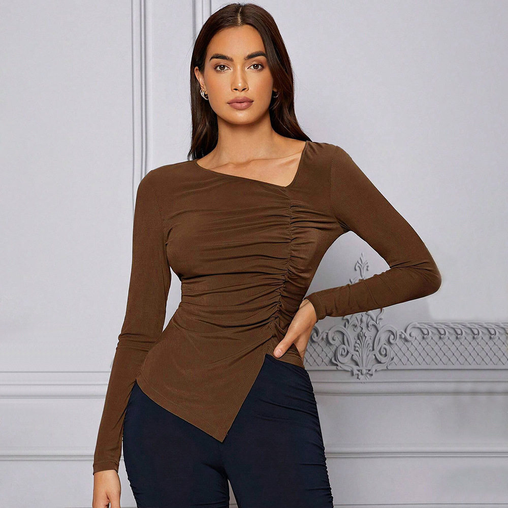 Elegant French Style Womens T Shirt Slim Fit Sophisticated Design Spring Summer Fashion Wholesale Available