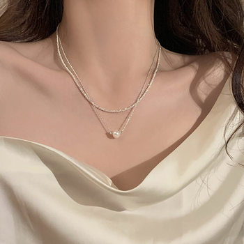 Double Layer Stacked Pearl Necklace Women's Elegant High-level Design Sense Niche Necklace Clavicle Chain 2023 New Explosions