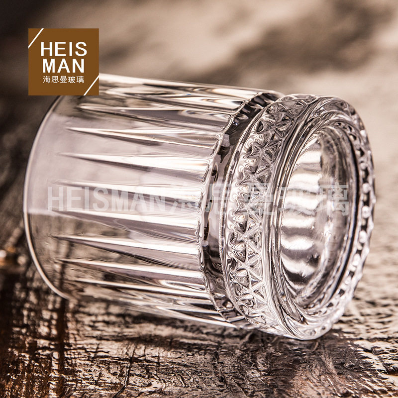 Spot European Classical Cup Crystal Glass Striped Whiskey Cup Foreign Wine Cup Bar Cup Spirit Cup Wholesale