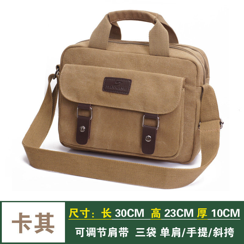 Men's canvas shoulder bag large capacity messenger bag outdoor leisure retro travel tools New Cross back handbag