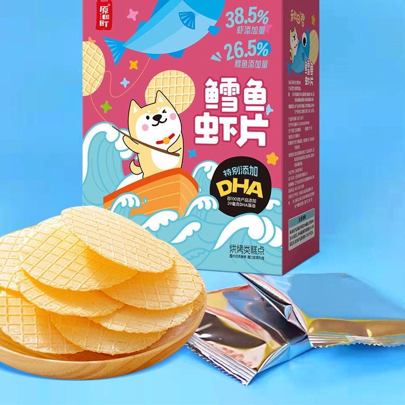 Haradacho Dha Shrimp Crackers 31.5g Original Cod Flavor Non-Fried Snacks Real Shrimp Meat Cod Shrimp Crackers Biscuits