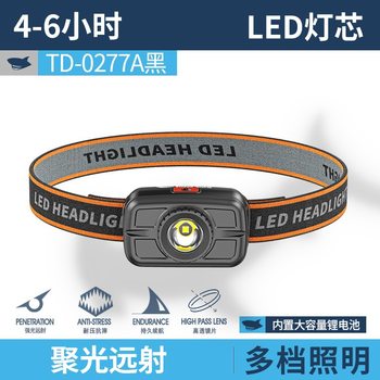 New Head-Mounted Fishing Work Headlight Mini Headlight Super Bright Led Outdoor Charging Strong Light Long-Range Lighting Super