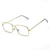 Cross-border Metal Small Box Flat Mirror Artistic Gold Narrow Frame Glasses Frame Halloween Dress-up Props Glasses in stock