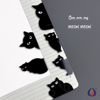 Black Cat Magnetic Cute Bookmark Cat Lovers Gift Bookmark Student Teacher School Family Gift Black Cat Bookmark