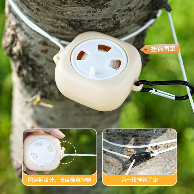 Clothesline Set Outdoor Travel Portable Outdoor Indoor Punch-Free Clothesline Telescopic Clothesline Cross-Border