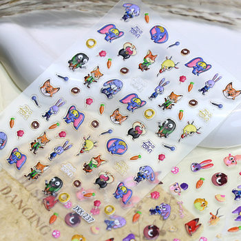 Cute Cartoon Zootopia Nail Art Stickers Embossed Judy Nick DIY Handbook Ccd Nail Sticker Decorations