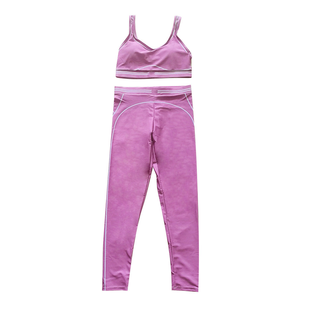 Y9006 欧美跨境女装夏季新款字母时尚瑜伽运动休闲两件套