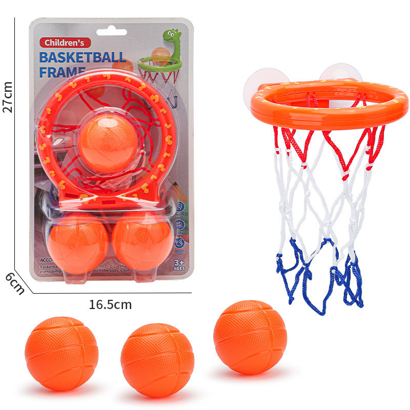 跨境婴儿浴室篮球 戏水吸盘洗澡投篮篮球框 宝宝儿童洗澡趣味玩具