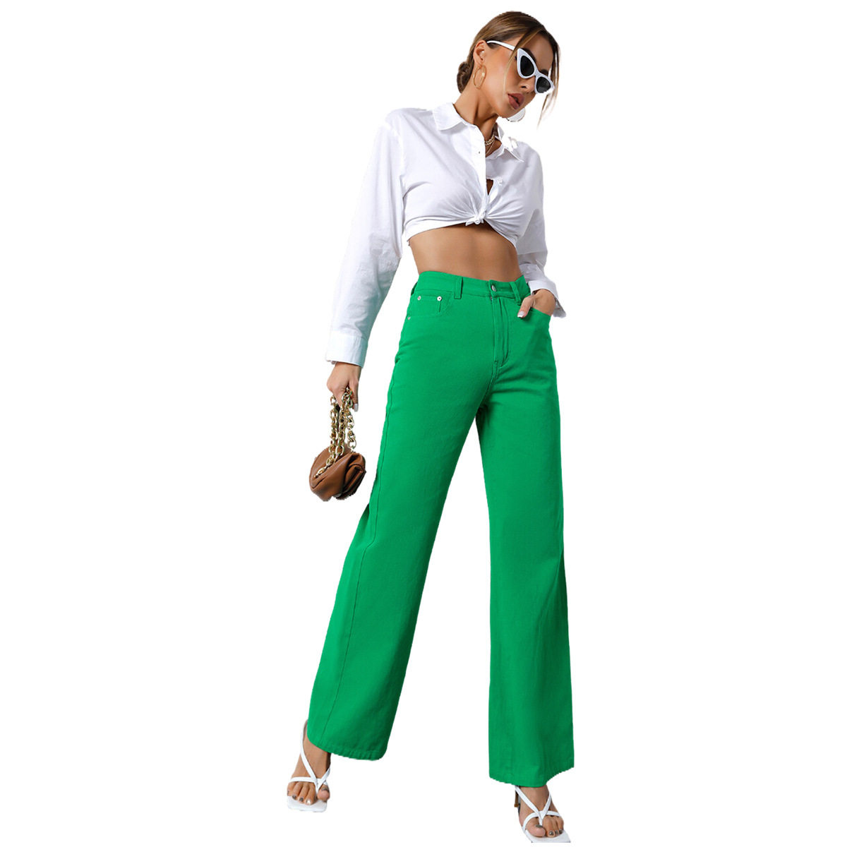 High Waisted Wide Leg Jeans Casual Trendy Versatile Womens Fashion for Everyday Wear Wholesale Available