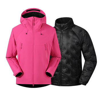 Kaijia's Same Style Three-In-One Detachable Liner, National Standard 90% Goose down Jacket, Outdoor Skiing Warm Coat