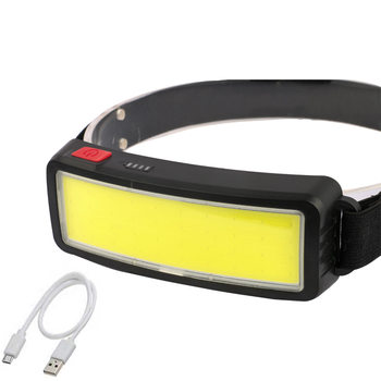 Cross-border new COB headlamp USB rechargeable headlamp electric display outdoor fishing strong light head-mounted floodlight smart headlamp