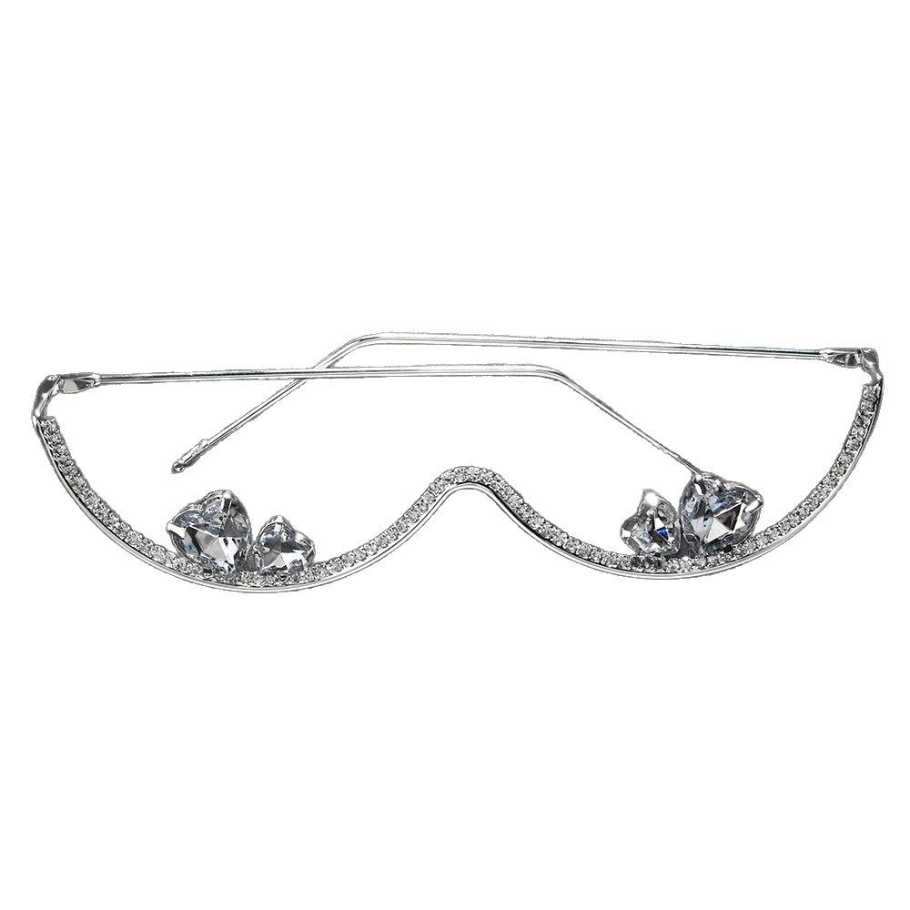 Cross-Border Hot-Selling Rhinestone Glasses Frames for Women, High-End Party Photo-Taking Diamond-Encrusted Rimless Glasses Glasses Frames