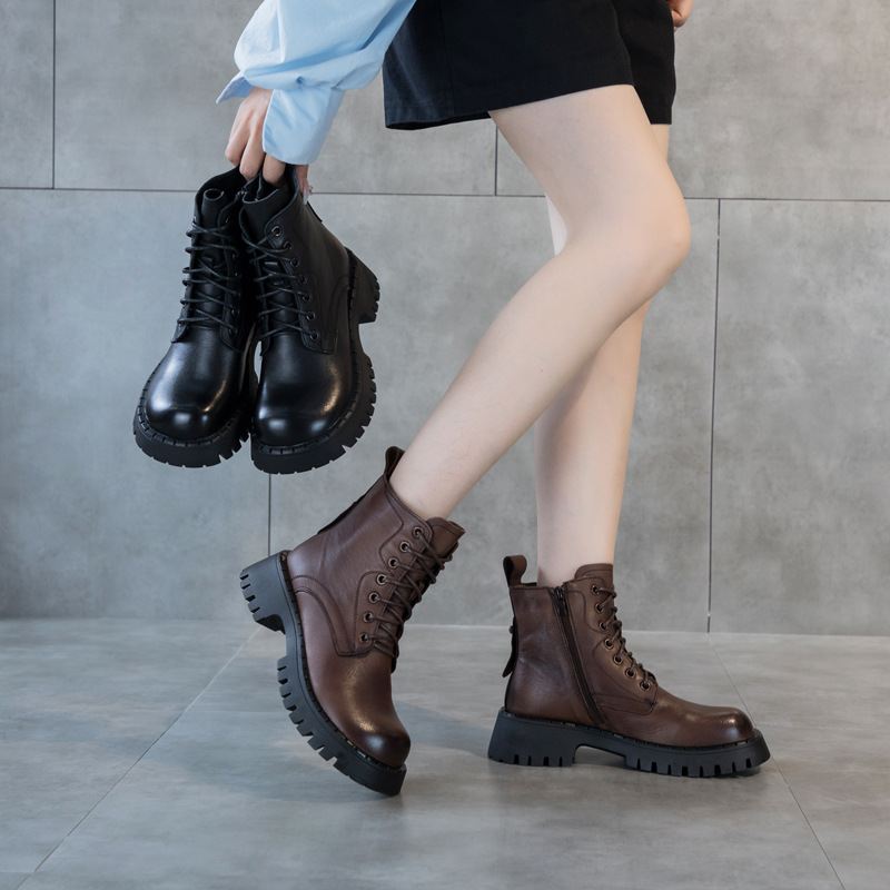 (Mới) Mã K4117 Giá 2290K: Giày Boot Cổ Thấp Nữ Wetdi Gót Vuông Hàng Mùa Xuân Thu Đông Đế Cao Giày Dép Nữ Chất Liệu G05 Sản Phẩm Mới, (Miễn Phí Vận Chuyển Toàn Quốc).