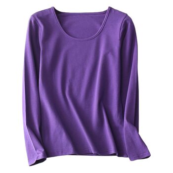 Women's Cotton Plus Fat Plus Size Autumn Clothes Single Piece Warm Top Slim Bottoming Cotton Sweater Fat mm 100kg