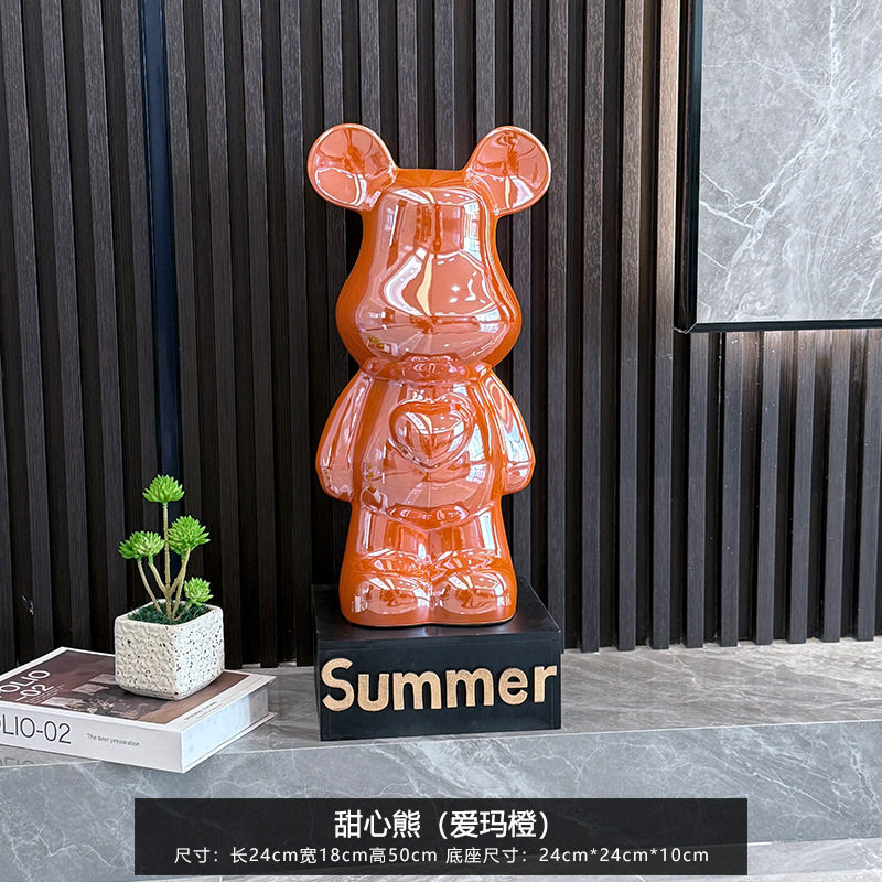 轻奢暴力熊家居展示柜高档摆件客厅电视柜酒柜玄关存钱罐装饰品