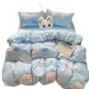 Autumn and Winter Thickeneded Cotton Four-Piece Set Ins Naked Sleeping Pure Cotton Bed Bed Sheets Quilt Cover Class a Dormitory Bed Brushed Three-Piece Set