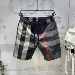 2025 New Summer Style Men's Shorts, Beach Pants, Sports Casual Mid-Length Pants, Simple Contrasting Color Workwear Plaid Pants for Men