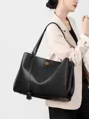 [Original Leather] Large Bag Genuine Leather Shoulder Bag Underarm Top Layer Cowhide Large Capacity Women's Commuter High-Level Tote Bag