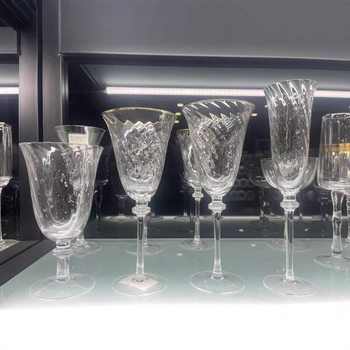 Niche Ins Embossed Goblet Retro Champagne Glass High-Value Household Red Wine Glass Glass Water Cup Manufacturer