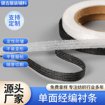 Single-Sided Warp-Knitted Interlining, Straight-Cut Black and White Silk-Inlaid Paper Interlining, Garment Woven Interlining, Adhesive Interlining, Anti-Stretch Tape Interlining