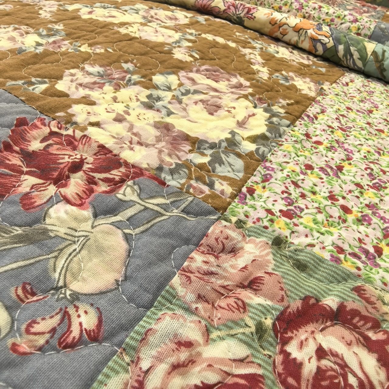 Foreign Trade Export European and American Quilted Quilt Pure Cotton Bed Cover European Style Handmade Patchwork Quilted Thickeneded Bed Bed Sheets Bed Cover Three-Piece Set