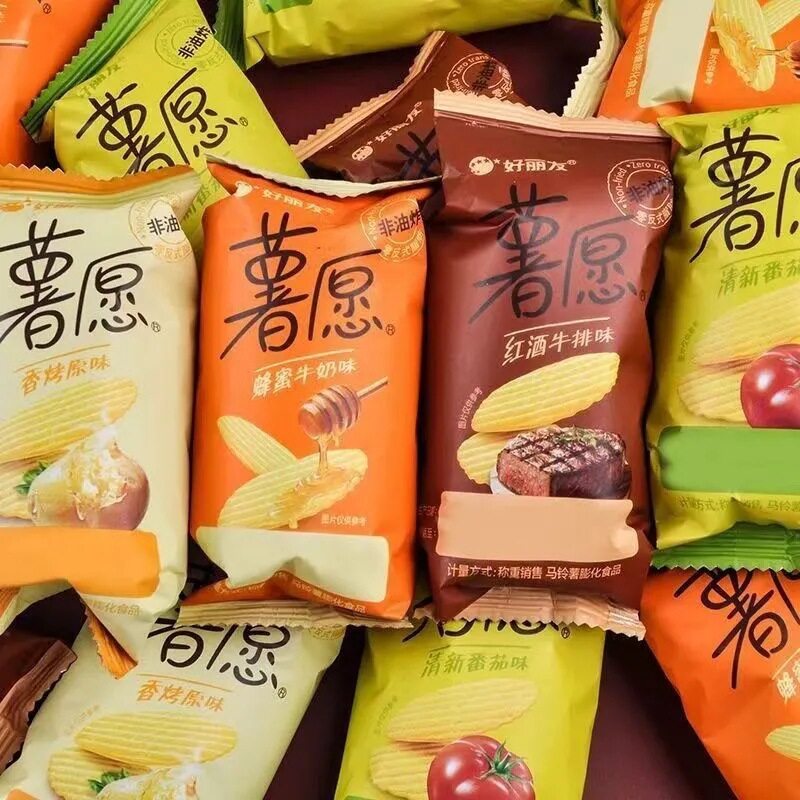 Orion Potato Chips Non-Fried Honey Milk Cucumber Tomato Flavor Small Pack Internet Celebrity Puffed Food Snack