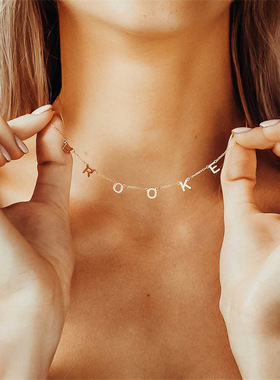 925银项链diy银锁骨链女