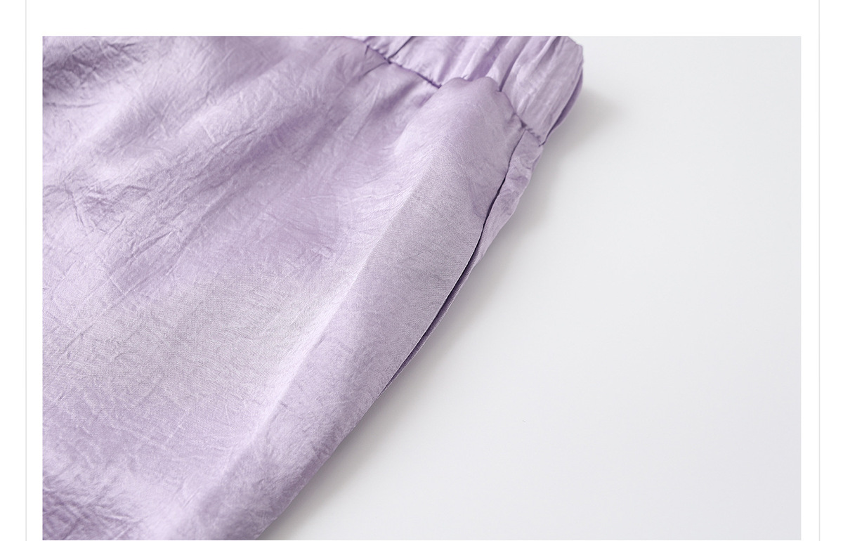 Quần dài nữ ống thẳng cạp cao chất liệu acetate phối polyester mỏng nhẹ — Màu vàng