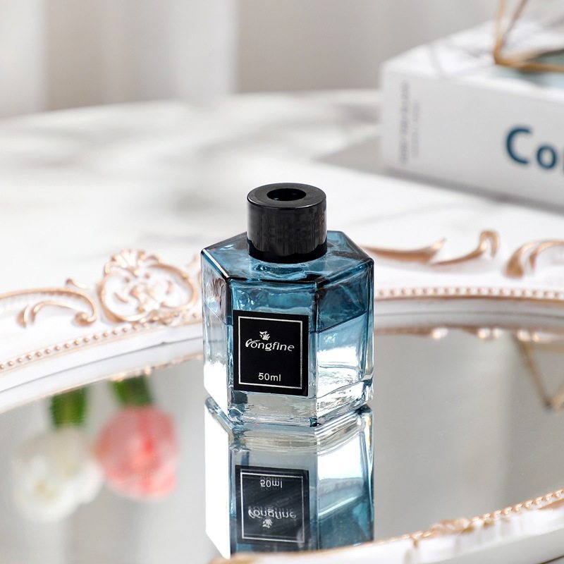 朗芬50ml无火香薰精油渐变蓝色六角藤条香薰 汽车空气清新剂香水,淘宝优惠券,粉丝福利购,淘宝优惠卷