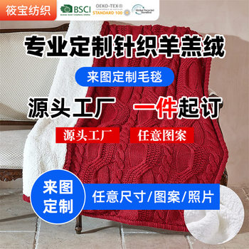 New Year's Red Lamb Velvet Knitted Blanket Thickened Wool Casual Throw Blanket Beach Nap Skin Friendly Warm Blanket Wholesale