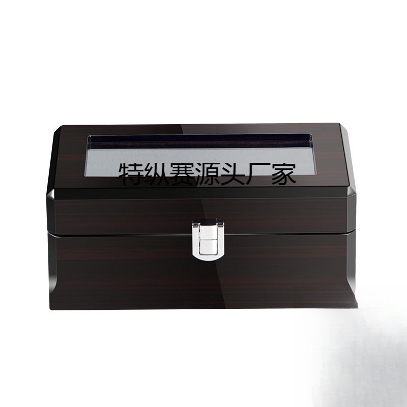 Wholesale 12-Digit Multi-Digit Watch Box Storage Packaging Box High-End Painted Ebony Wood Grain Watch Box Jewelry Box Display Box