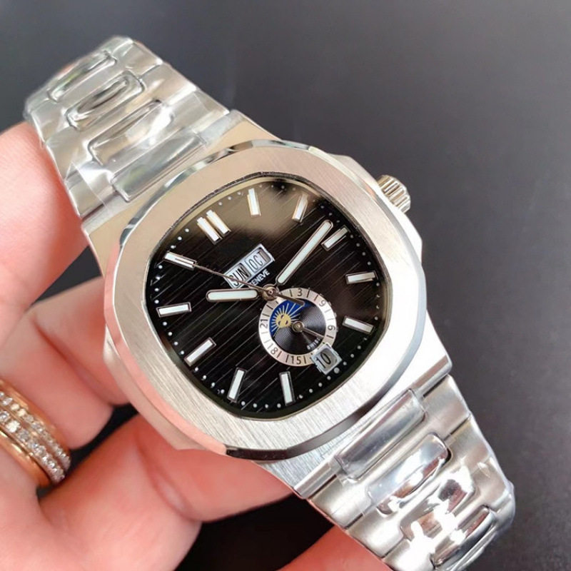 Brand Nautilus Series Multifunctional Men's Mechanical Watch Calendar Simple Business Waterproof Steel Band Watch for Men