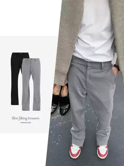 JTFS American Commuter Deconstructed Stitching Grey Blended Pants cleanfit Pants Men's Casual Pants Dape
