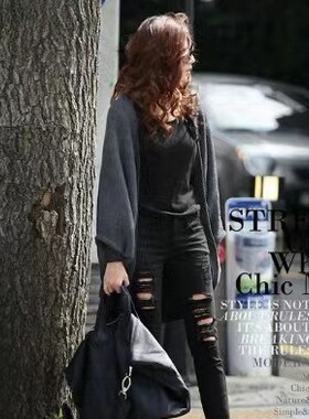 针织披肩围巾 women autumn winter knit sweater cardigan scarf