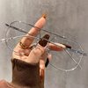 New Double Beam Glasses Frame Pilot's Anti-Blue Light Female Plain Face Big Face Showing Face Small Male Retro Myopic Glasses Frame