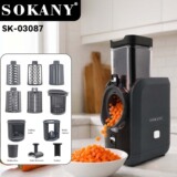 Электрическая овощерезка SOKANY cross-border 6-в-1, легко моющаяся, для измельчения, нарезки кубиками и шинковки овощей, барабанная машина для приготовления овощей