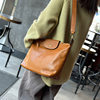 2025 Vintage Vegetable Tanned Cowhide Bag Women's Bag Genuine Leather Shoulder Crossbody Bag Simple Casual Large Capacity Dumpling Bag